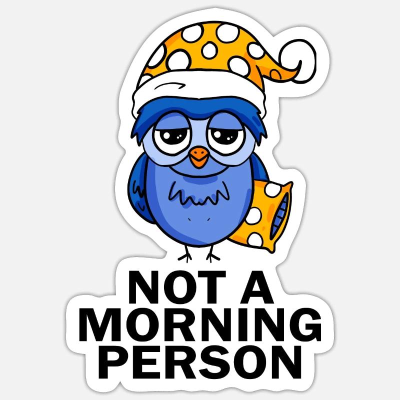 Early riser owl sleeping Sticker size S (10 x 10 cm)
