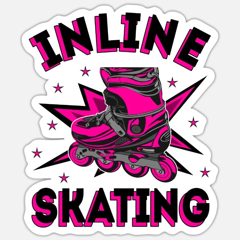 Inline Skating Inline-Skates - Sticker Größe S (10 x 10 cm) - Mattweiß