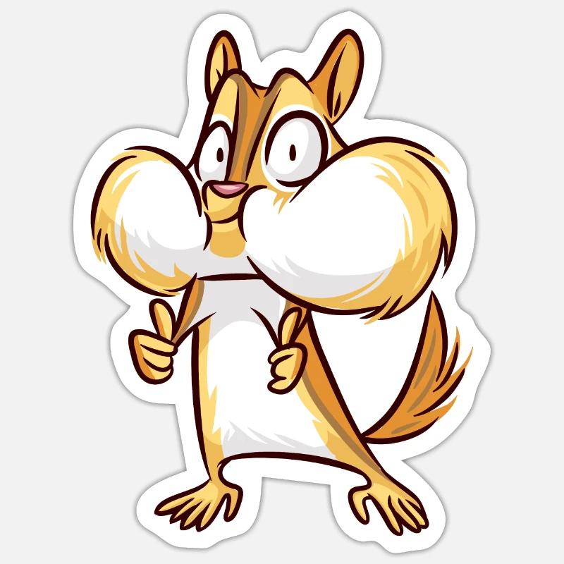 Écureuils - Sticker taille S (10 x 10 cm) - blanc mat