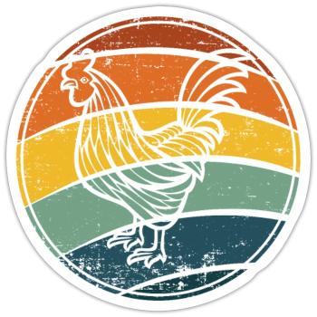 Hahn Huhn Henne - Sticker Größe S (10 x 10 cm) - Mattweiß - Vorne
