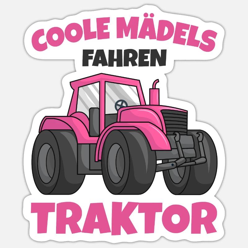 Traktor Mädchen Sticker Größe S (10 x 10 cm)