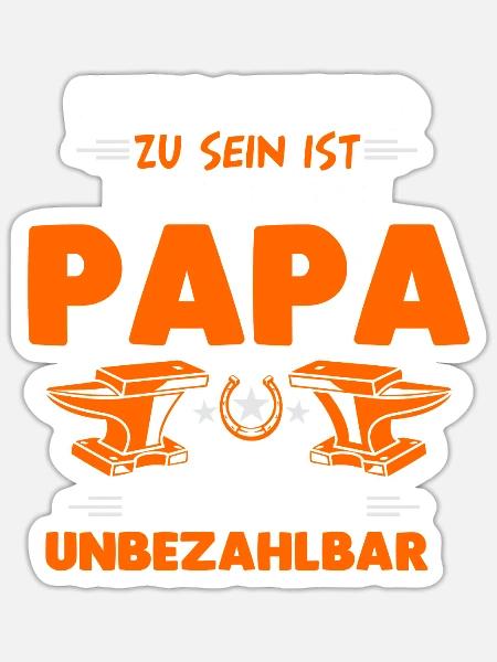 Hufschmied Hufschmiede Papa Vater Schmied Vatertag - Sticker Größe S (10 x 10 cm) - Mattweiß