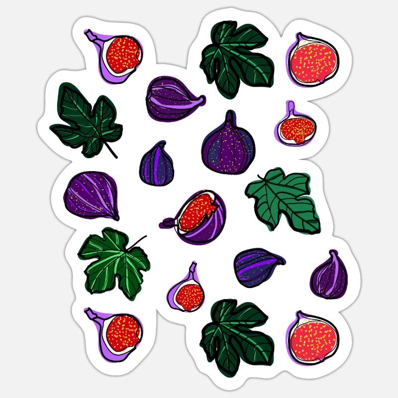 Figs fruits pattern1 - Sticker size S (10 x 10 cm) - white matte