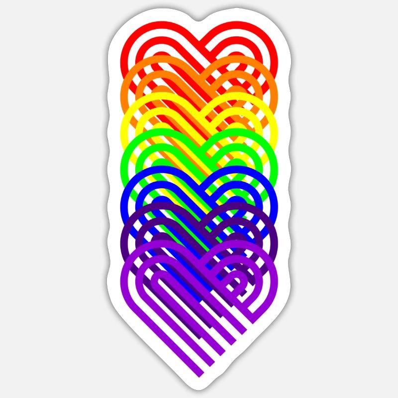 Rainbow, Rainbow, Rainbow, Rainbow, Rainbow - Sticker size S (10 x 10 cm) - white matte