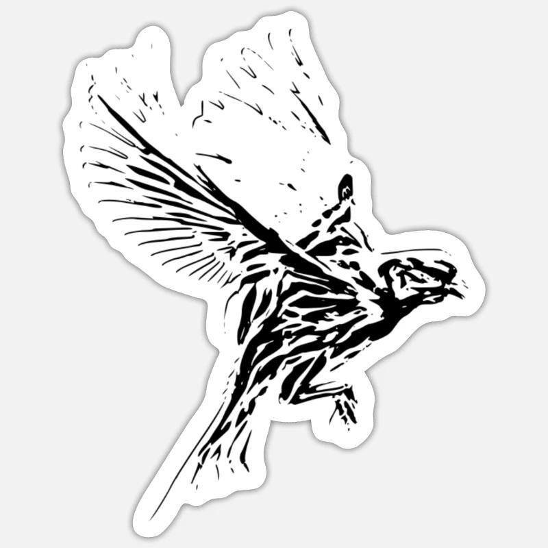 Vogel - Sticker Größe S (10 x 10 cm) - Mattweiß