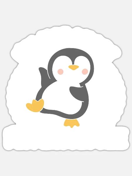 Ich Bin Nicht Klein, Ich Bin Pinguin Größe - Sticker Größe S (10 x 10 cm) - Mattweiß