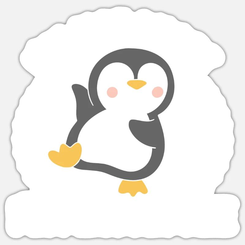 Ich Bin Nicht Klein, Ich Bin Pinguin Größe - Sticker Größe S (10 x 10 cm) - Mattweiß