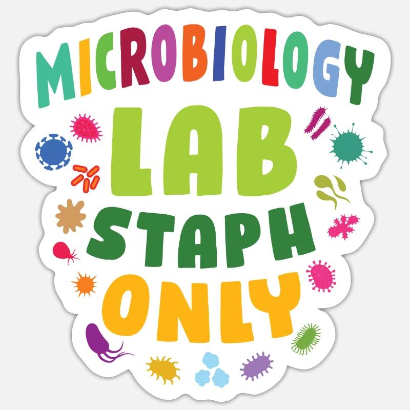 Microbiologist Microbiology Lab Staph Gift Idea - Sticker Größe S (10 x 10 cm) - Mattweiß