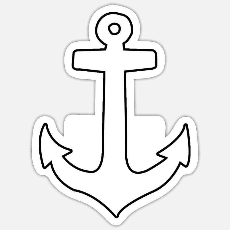 Anker - Sticker Größe S (10 x 10 cm) - Mattweiß