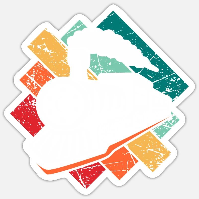 Train - Sticker taille S (10 x 10 cm) - blanc mat