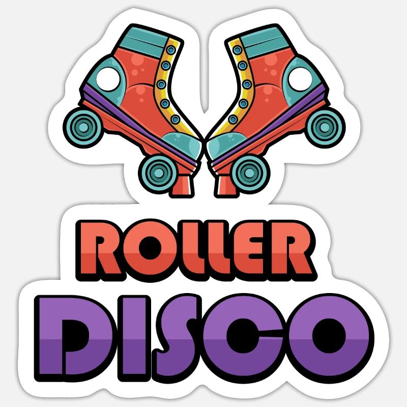 Roller Disco Rollschuhmädchen - Sticker Größe S (10 x 10 cm) - Mattweiß