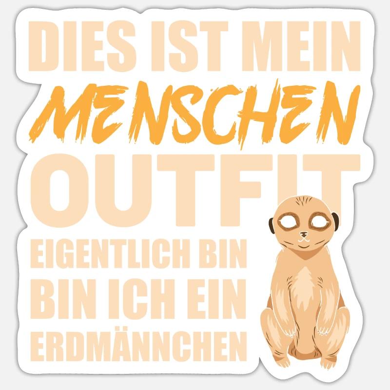 Lustiges Erdmännchen Kostüm - Sticker Größe S (10 x 10 cm) - Mattweiß