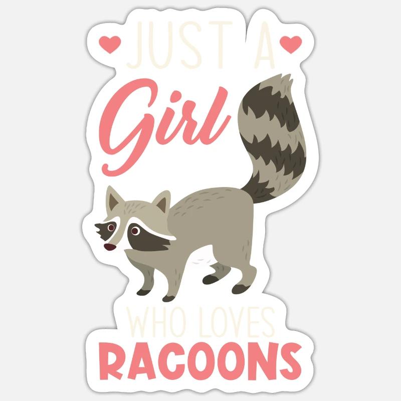 Raton laveur mignon - Sticker taille S (10 x 10 cm) - blanc mat