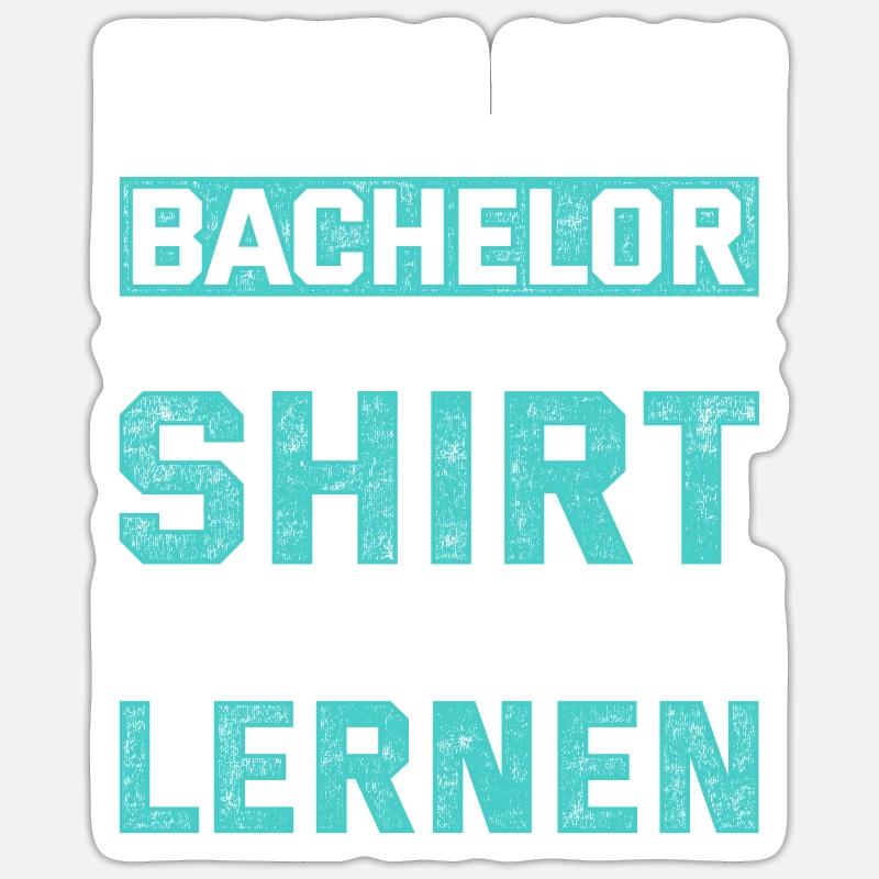 Bachelor Abschluss Geschenk Spruch Master Hut - Sticker Größe S (10 x 10 cm) - Mattweiß