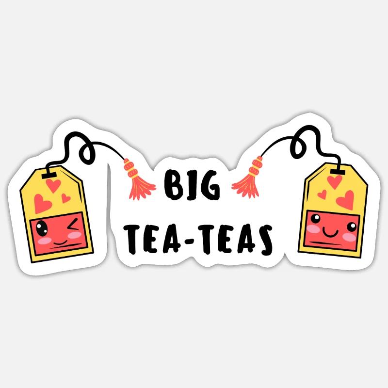Große Tee-Tees - Sticker Größe S (10 x 10 cm) - Mattweiß