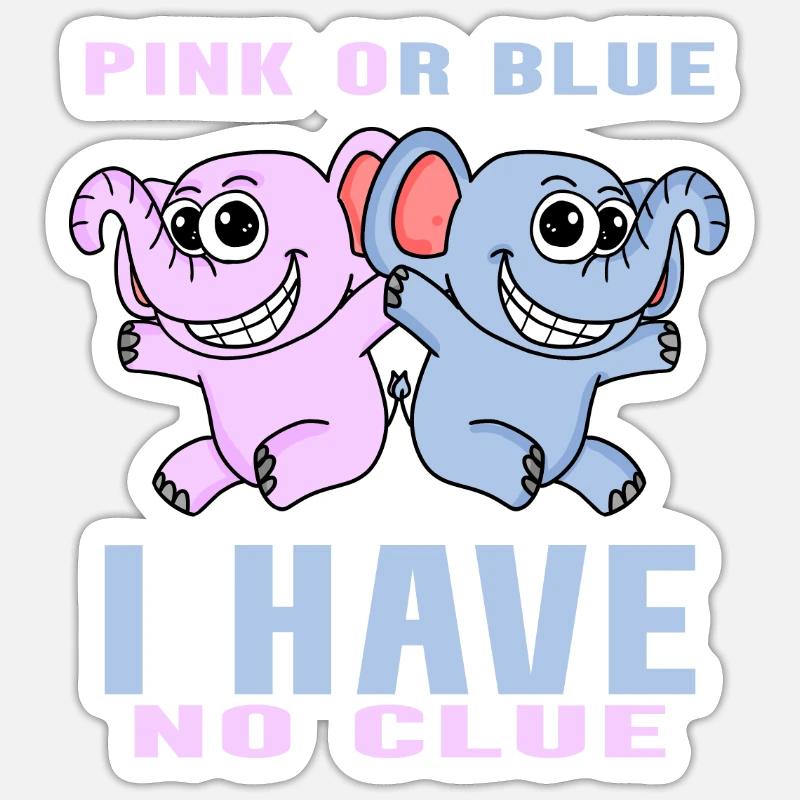 Pink oder Blau Sticker Größe S (10 x 10 cm)