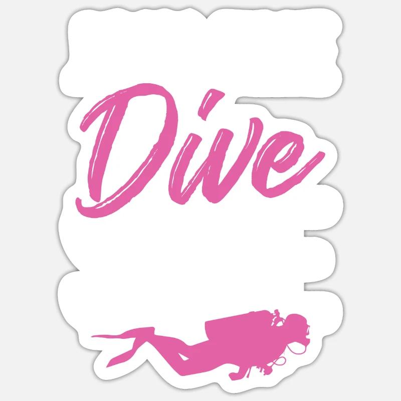 diving divers - Sticker size S (10 x 10 cm) - white matte