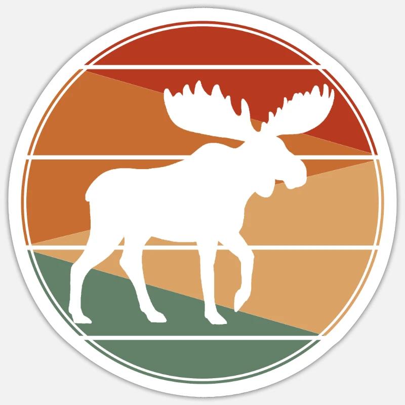 Elk - Sticker size S (10 x 10 cm) - white matte