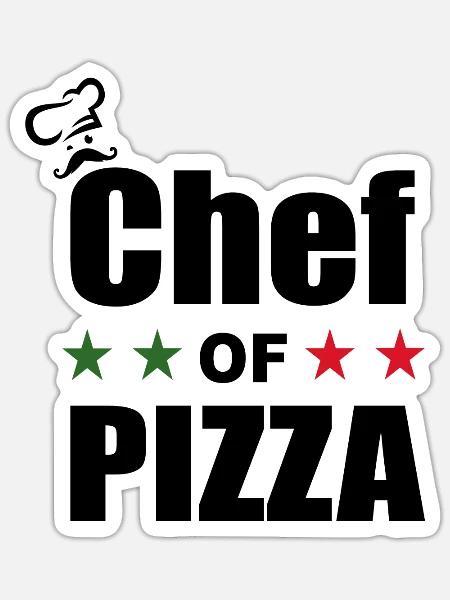 Chef Of Pizza - Italien Pizzeria Pizza Chefkoch - Sticker Größe S (10 x 10 cm) - Mattweiß