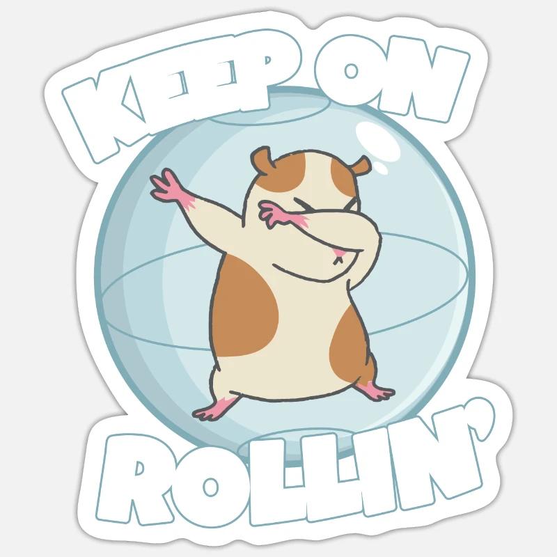 Keep On Rolling Hamster propriétaire Sticker taille S (10 x 10 cm)