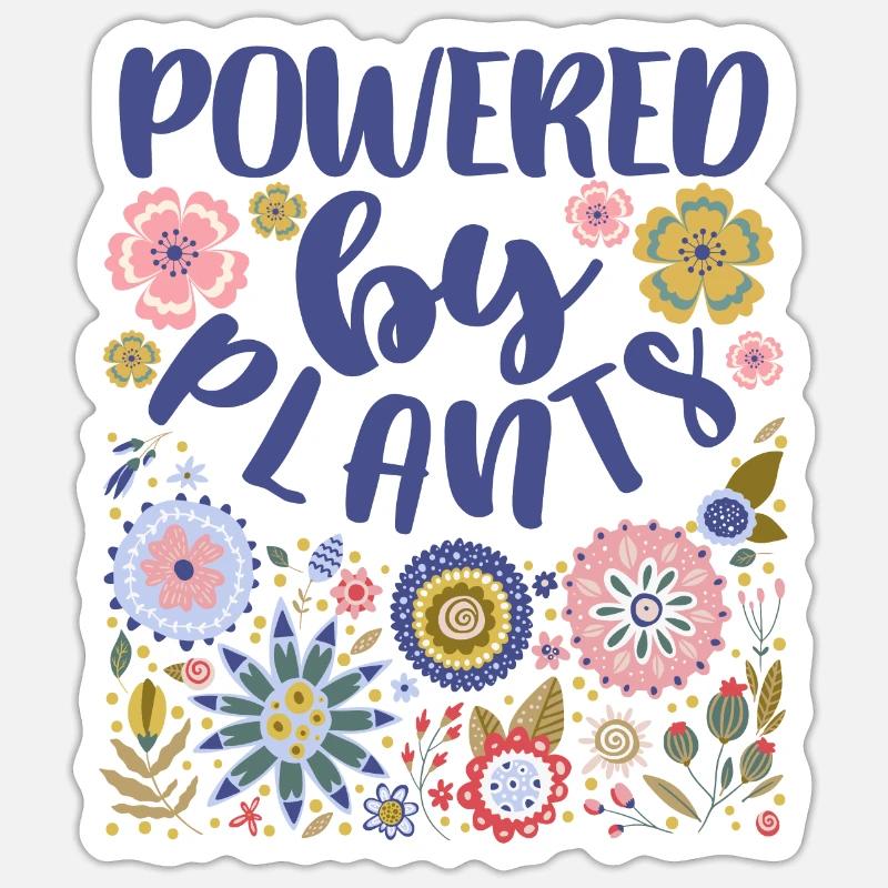 Powered By Plants - Sticker Größe S (10 x 10 cm) - Mattweiß
