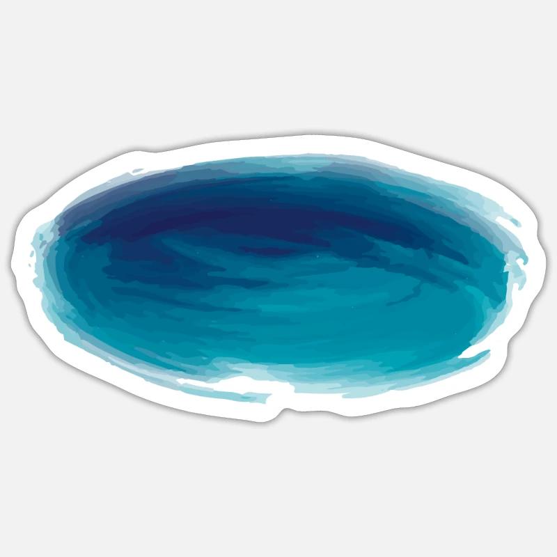 Aquarelle rectrée - Sticker taille S (10 x 10 cm) - blanc mat
