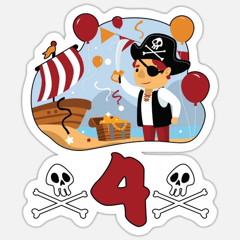 4 ans Fun Anniversaire d’enfant Fun - Sticker taille S (10 x 10 cm) - blanc mat