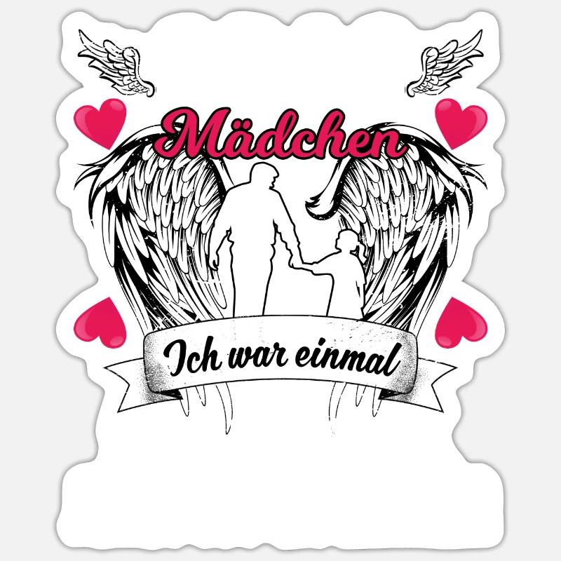 Opas Mädchen Ich War Einmal Sein Engel - Sticker Größe S (10 x 10 cm) - Mattweiß