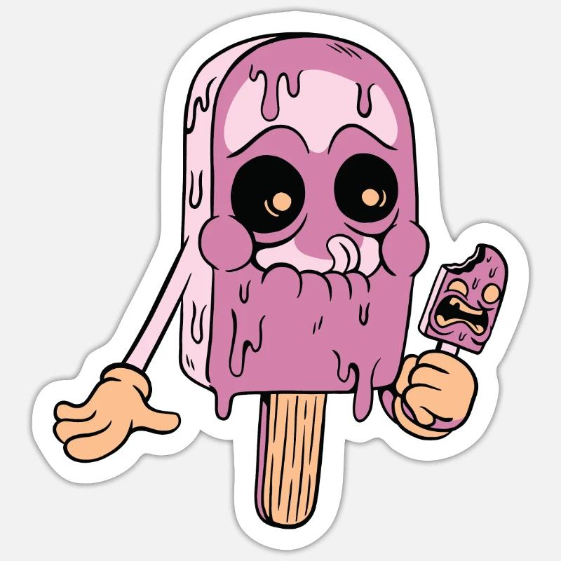 Eiskrem Eis Eiscreme Sommer Spruch Geschenk - Sticker Größe S (10 x 10 cm) - Mattweiß