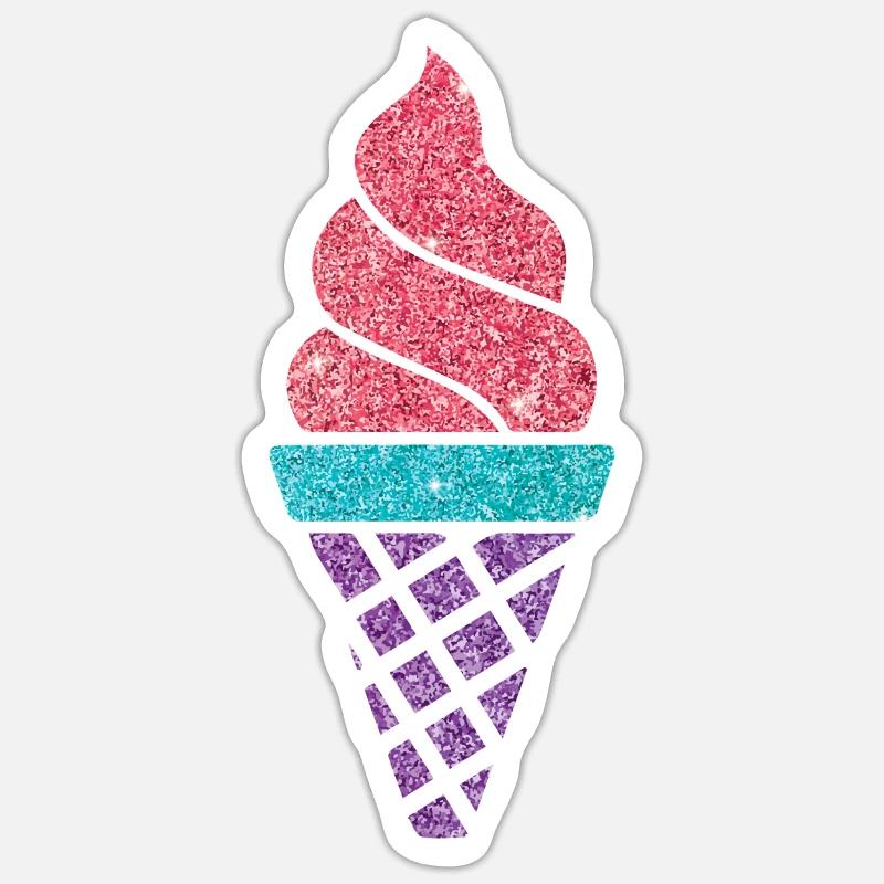 Eiskrem Eis Eiscreme Sommer Spruch Geschenk - Sticker Größe S (10 x 10 cm) - Mattweiß