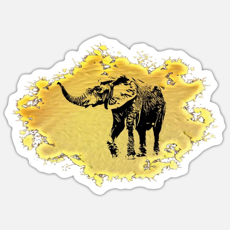 elephant - Sticker size S (10 x 10 cm) - white matte