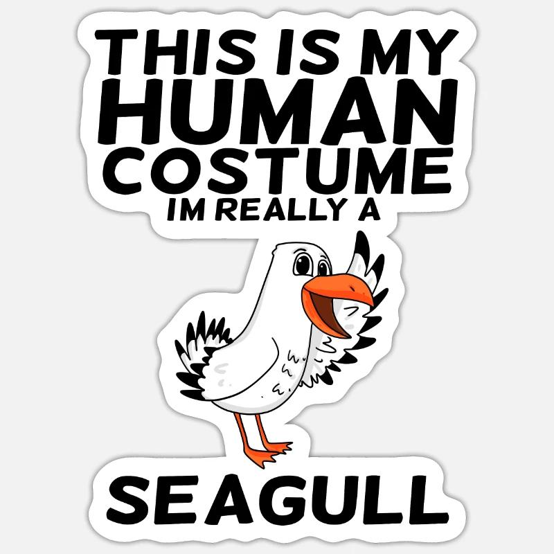 Möwe - Sticker Größe S (10 x 10 cm) - Mattweiß