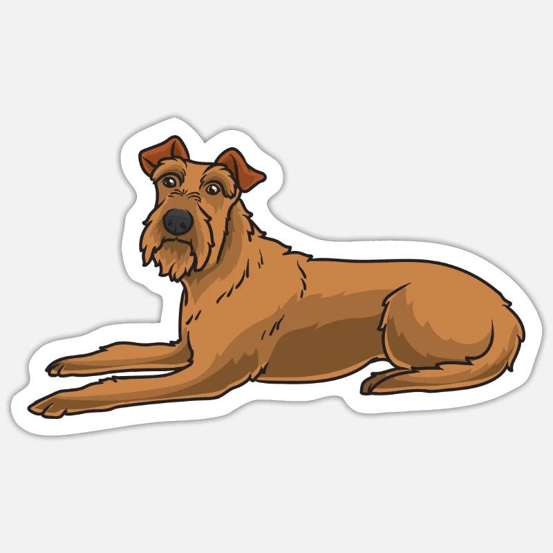 Irish Terrier - Sticker taille S (10 x 10 cm) - blanc mat