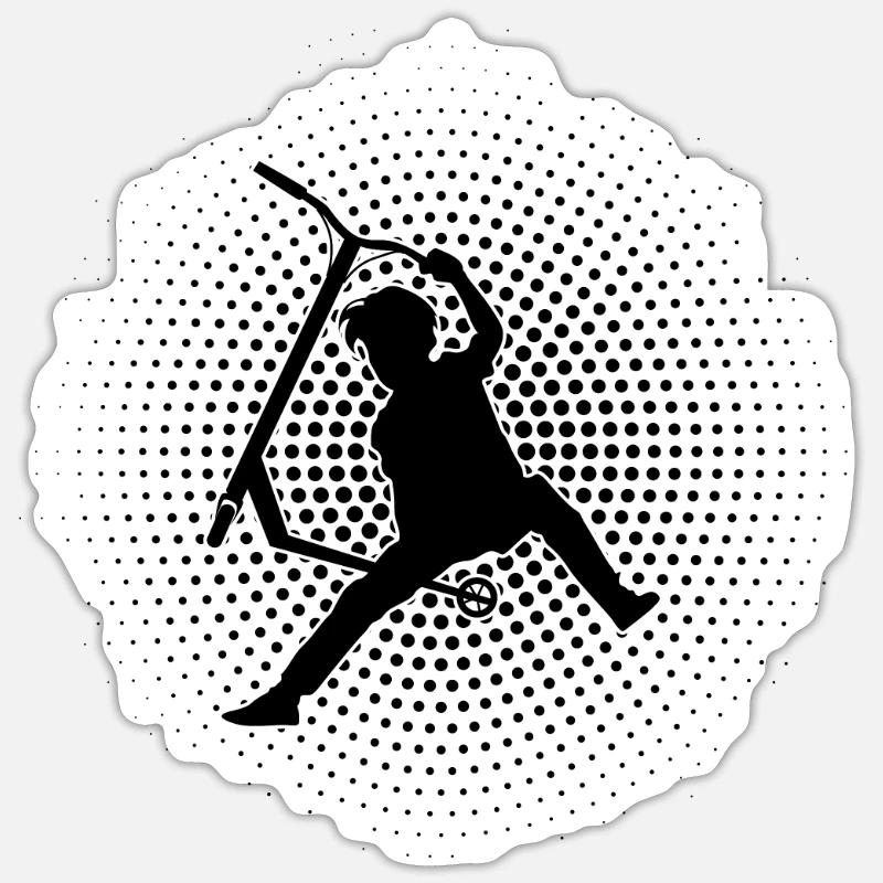 Scooter Roller - Sticker Größe S (10 x 10 cm) - Mattweiß