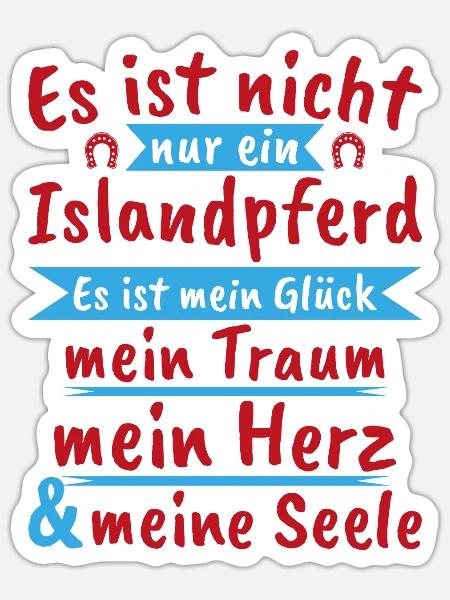 Islandpferd Geschenk Sport Hobby Dressur - Sticker Größe S (10 x 10 cm) - Mattweiß