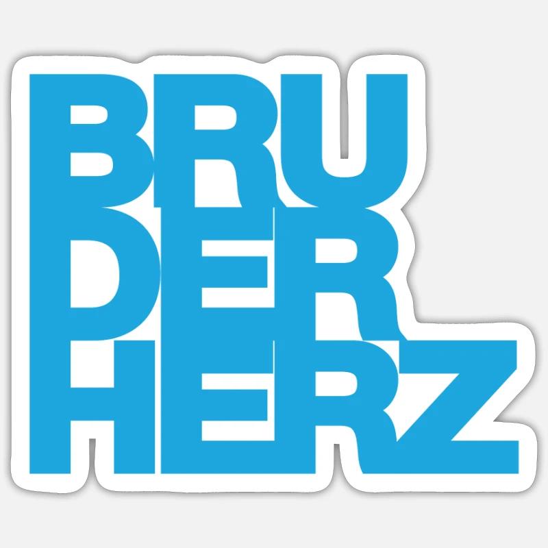 Bruderherz Bester Bruder der Welt Geschenkidee - Sticker Größe S (10 x 10 cm) - Mattweiß