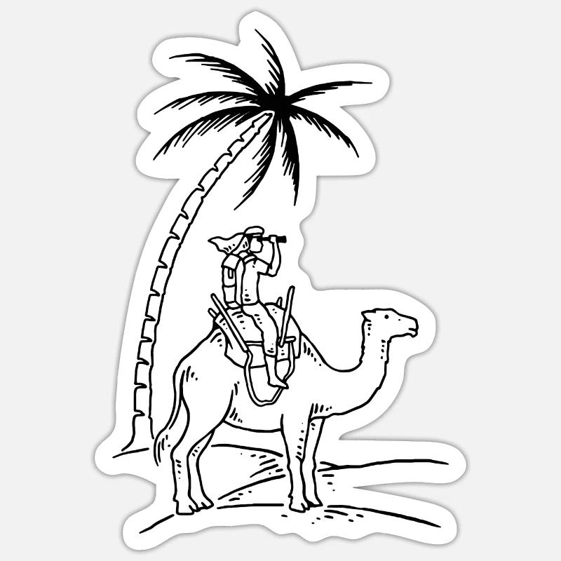 Sahara Expedition - Sticker Größe S (10 x 10 cm) - Mattweiß