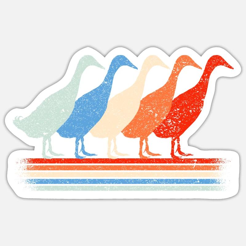 Running duck lovers running ducks - Sticker size S (10 x 10 cm) - white matte