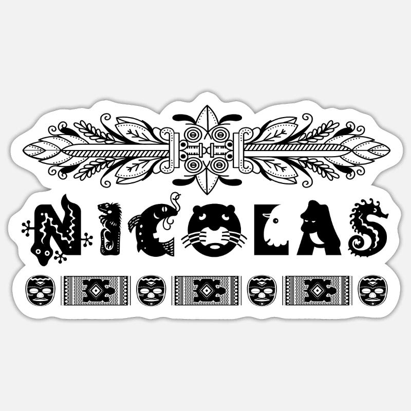 NICOLAS boys name personalized Sticker size S (10 x 10 cm)
