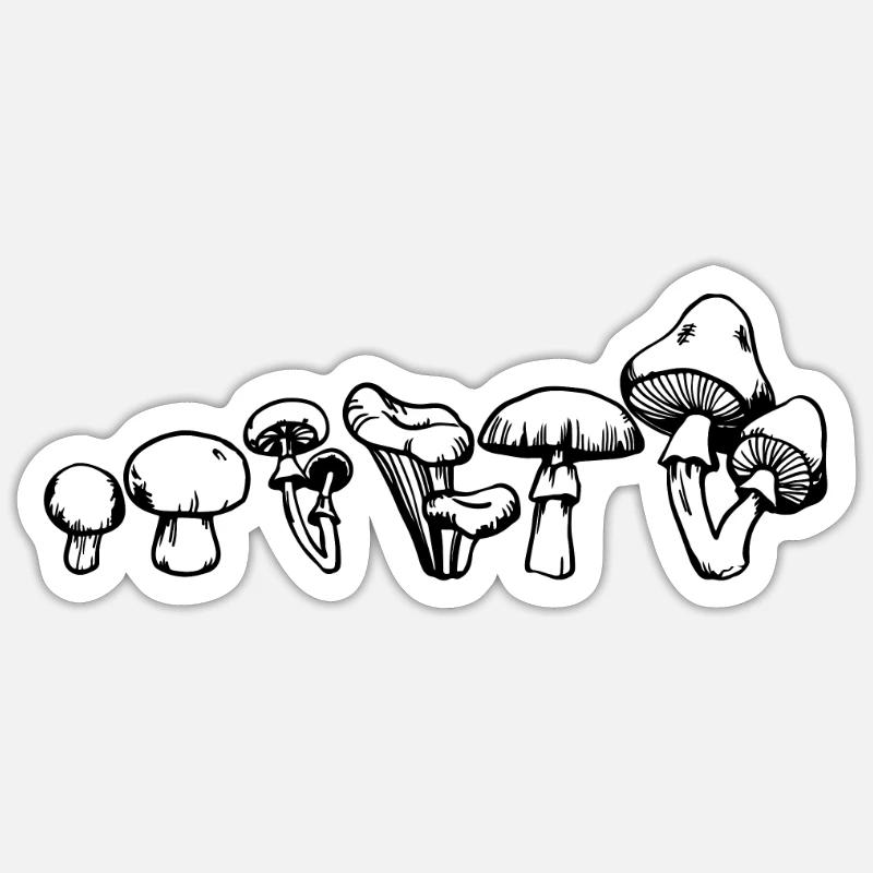 Mushroom Pickers Mushroom Evolution Forest Picking Mushrooms Sticker size S (10 x 10 cm)