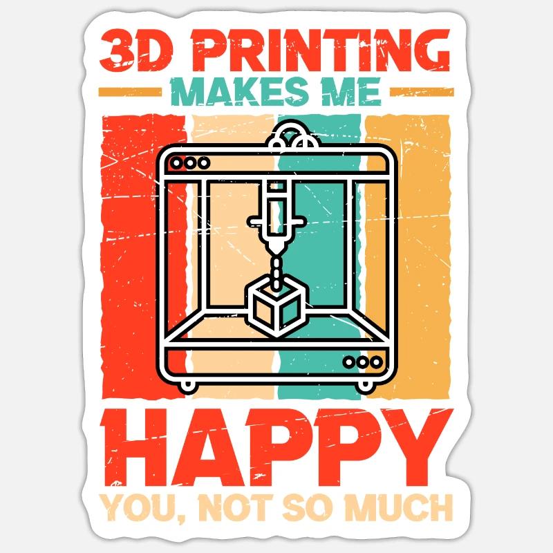 3d Druck Drucker 3d Printer Printing Geschenk - Sticker Größe S (10 x 10 cm) - Mattweiß