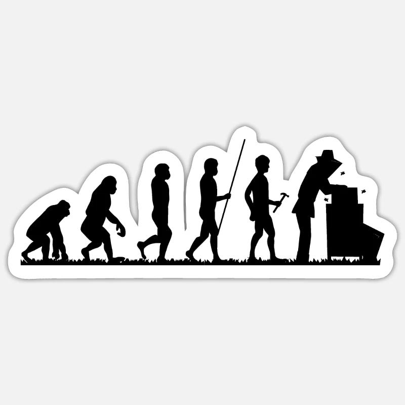 Apicole Evolution Abeilles Apiculture Abeille - Sticker taille S (10 x 10 cm) - blanc mat
