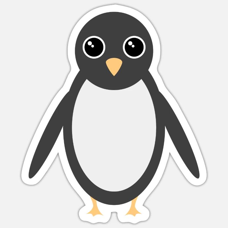 Pingouin - Sticker taille S (10 x 10 cm) - blanc mat
