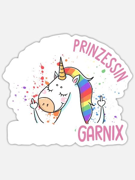 Ich bin eine Prinzessin Ich muss garnix - Sticker Größe S (10 x 10 cm) - Mattweiß