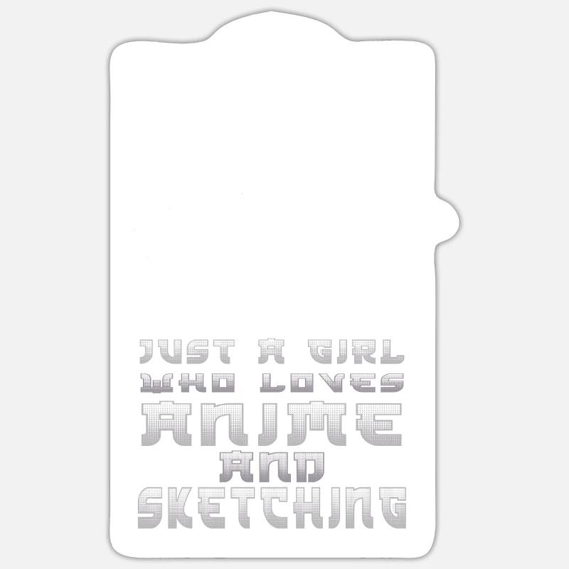 Gerade ein M�dchen, Anime und Sketching K�nstler l - Sticker Größe S (10 x 10 cm) - Mattweiß