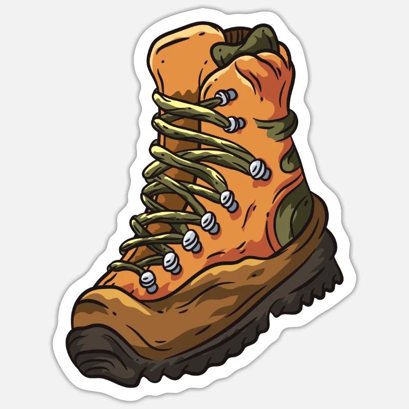 Wanderschuh Wandern Sticker Größe S (10 x 10 cm)