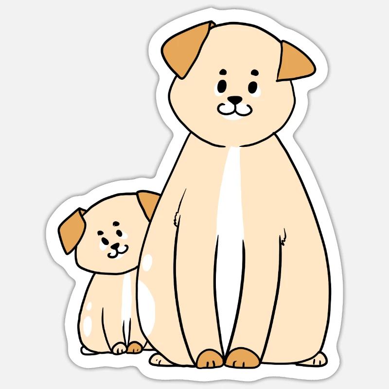 Chien chiot chiot - Sticker taille S (10 x 10 cm) - blanc mat