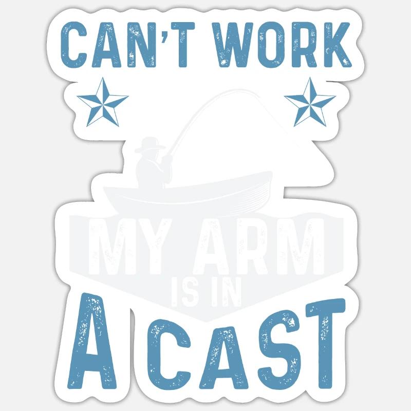 ne pas travailler pêche - Sticker taille S (10 x 10 cm) - blanc mat