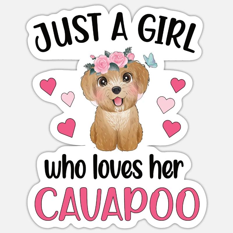 Cavapoo Mädchen Cavoodle Hundemama Cavapoo Süß - Sticker Größe S (10 x 10 cm) - Mattweiß