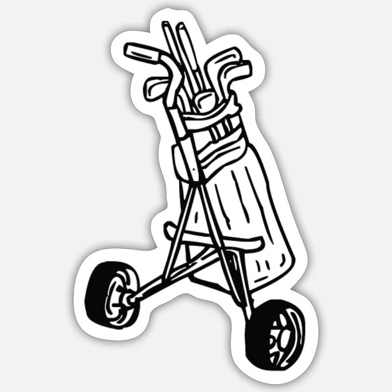Golf golf ballon - Sticker taille S (10 x 10 cm) - blanc mat